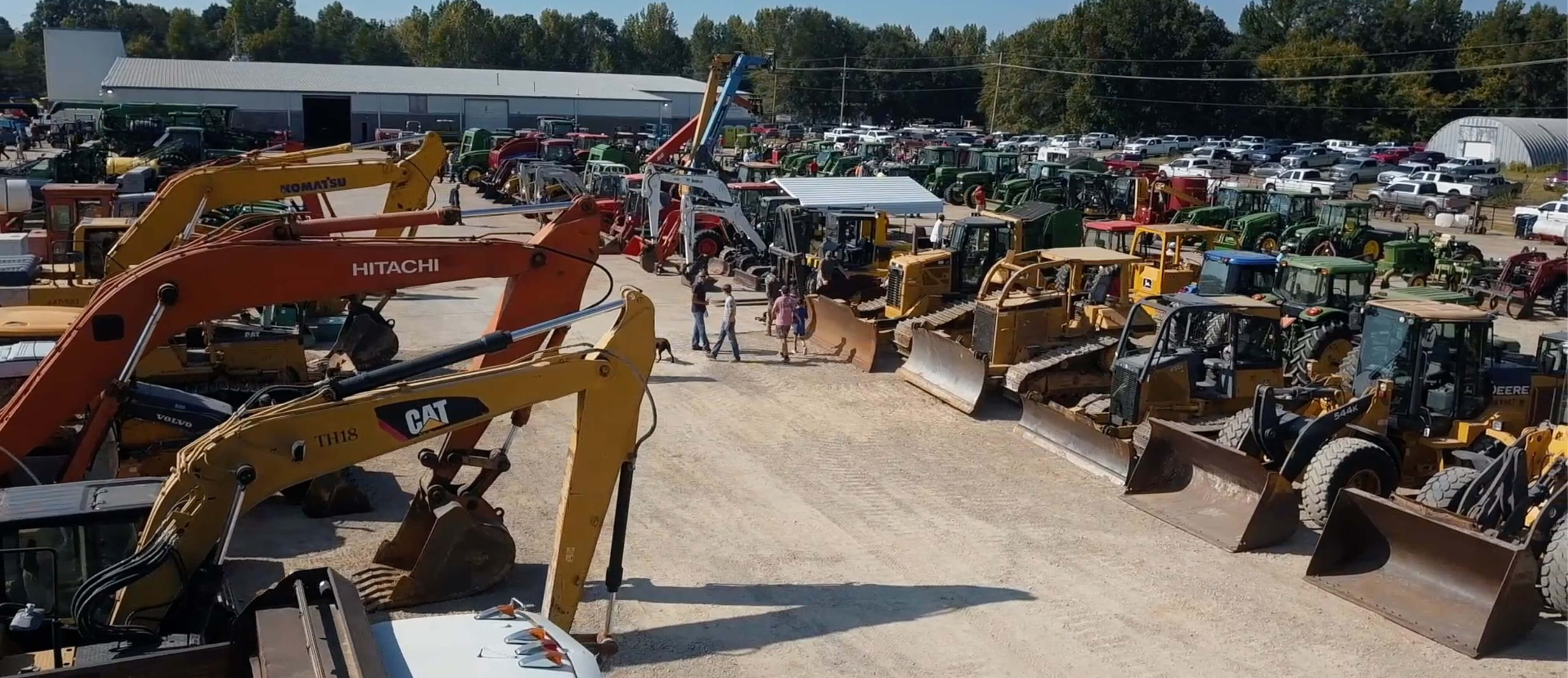 Rows of equipment outside