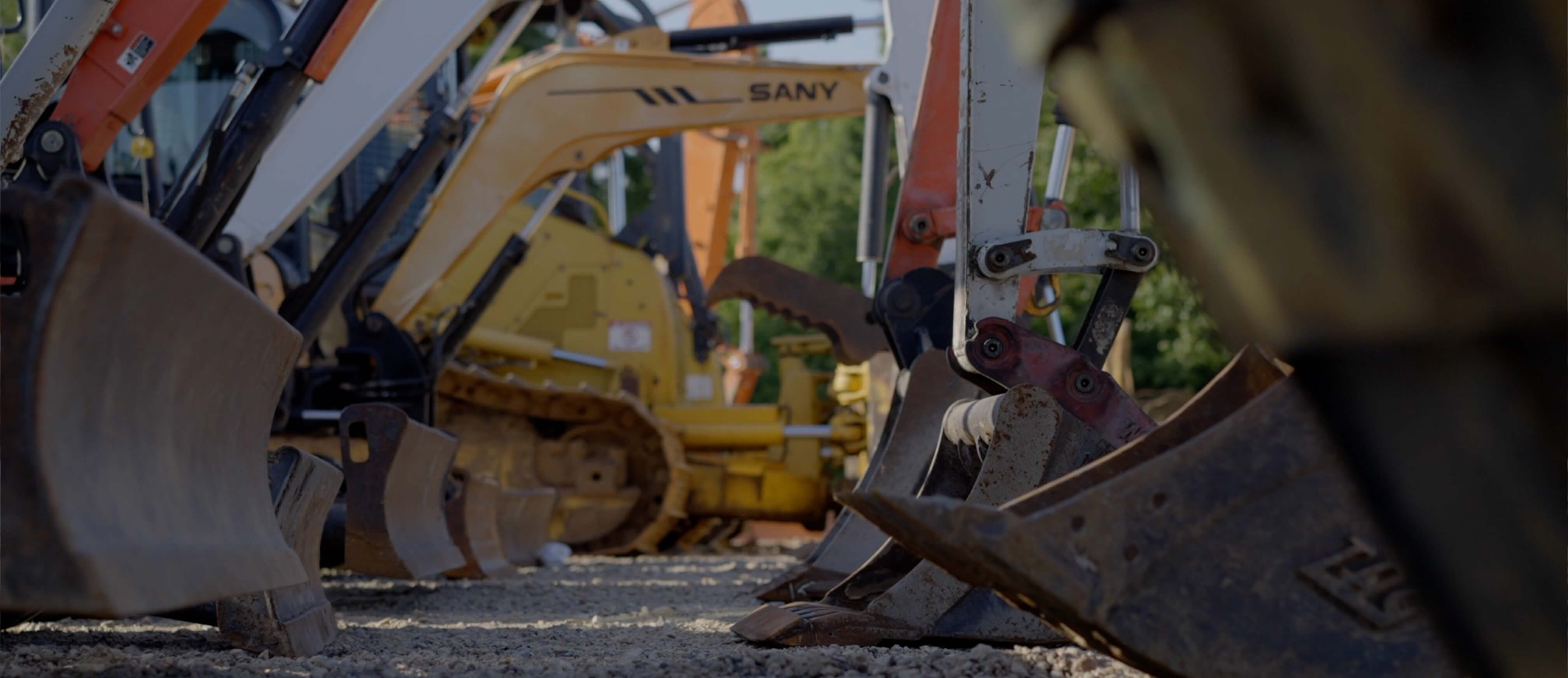 Row of SANY dozers